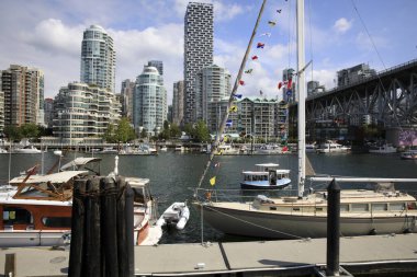 Vancouver, Amerika - 18 Ağustos 2019 Granville Köprüsü, Vancouver, Amerika