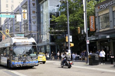 Vancouver, Amerika - 18 Ağustos 2019: Vancouver şehir merkezi, Amerika