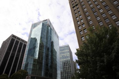 Vancouver, Amerika - 18 Ağustos 2019: Vancouver bina manzarası, Vancouver, Amerika