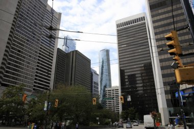 Vancouver, Amerika - 18 Ağustos 2019: Vancouver bina manzarası, Vancouver, Amerika