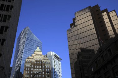 Vancouver, Amerika - 18 Ağustos 2019: Vancouver bina manzarası, Vancouver, Amerika
