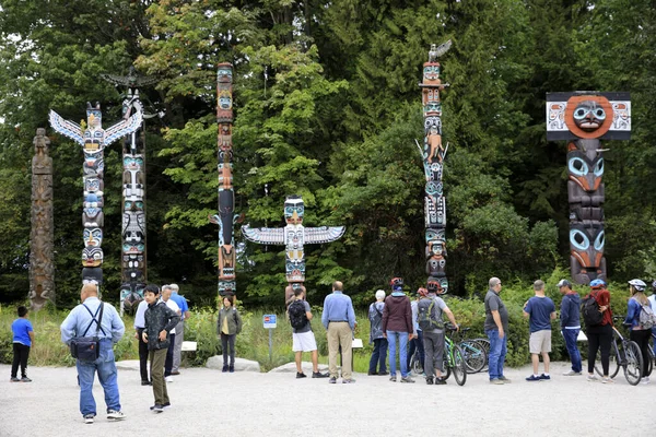 Vancouver America Augusztus 2019 Totem Stanley Park Vancouver America — Stock Fotó