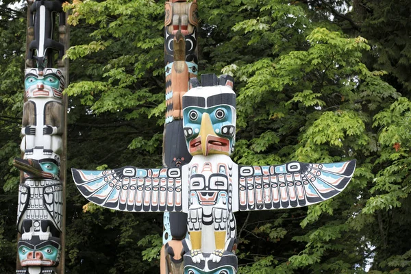 Vancouver America Augusztus 2019 Totem Stanley Park Vancouver America — Stock Fotó