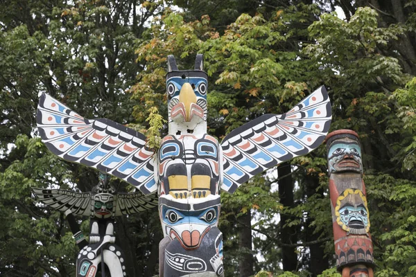 Vancouver America August 2019 Totem Stanley Park Vancouver America — Stock Photo, Image