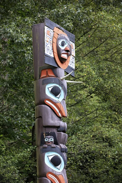 Vancouver America Augusztus 2019 Totem Stanley Park Vancouver America — Stock Fotó