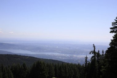 Vancouver, Amerika - 18 Ağustos 2019: Grouse Dağı, Vancouver, Amerika