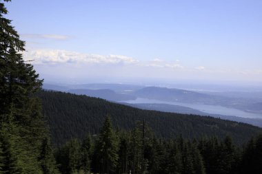 Vancouver, Amerika - 18 Ağustos 2019: Grouse Dağı, Vancouver, Amerika