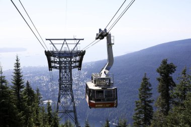 Vancouver, Amerika - 18 Ağustos 2019: Grouse Dağı, Vancouver, Amerika