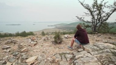 Baikal from the height of the hill