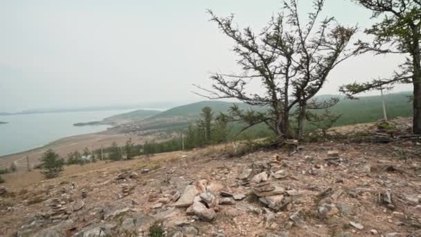 Baikal from the height of the hill. — Stockvideo