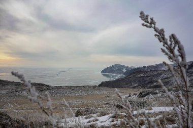 View from the mountain at the foot of Baikal.
