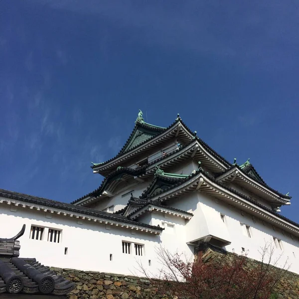 Kastil Wakayama Dengan Latar Belakang Langit Biru Markah Tanah Terkenal — Stok Foto