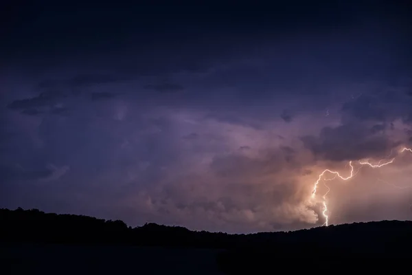 Summer Lightning Montec Lleida Spain — Stock Photo, Image