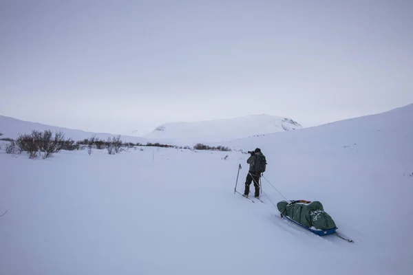 Wyprawa Narciarska Parku Narodowym Dovrefjell Norwegia — Zdjęcie stockowe