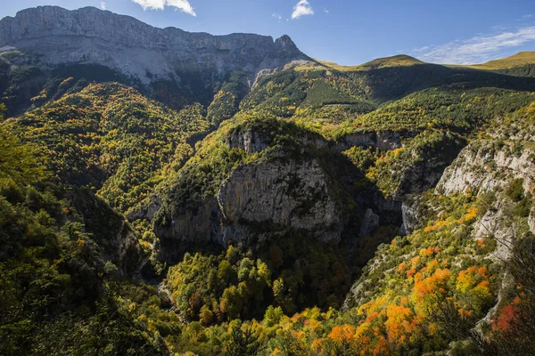 Ősz Escuain Ordesa Monte Perdido Nemzeti Park Spanyolország — Stock Fotó