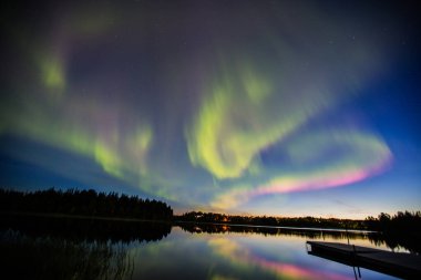 Kuzey ışıkları Kiruna, Laponya, Kuzey İsveç