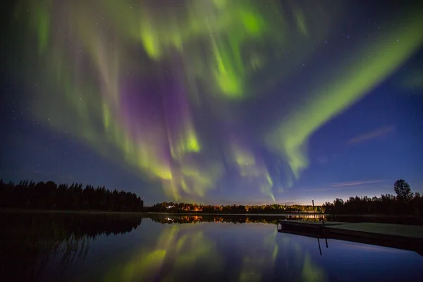 Nordlichter Kiruna Lappland Nordschweden — Stockfoto