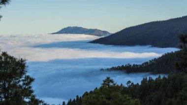 La Palma 'da bulutlar, Kanarya Adaları, İspanya
