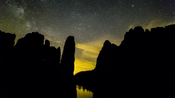 Milky Way Serra Finestres Aragon Πυρηναία Ισπανία — Αρχείο Βίντεο