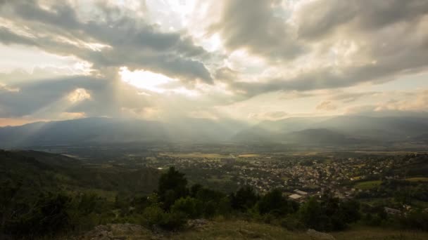 Zonsondergang Cerdanya Pyreneeën Spanje — Stockvideo