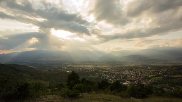 Solnedgång Cerdanya Pyrenéerna Spanien — Stockvideo