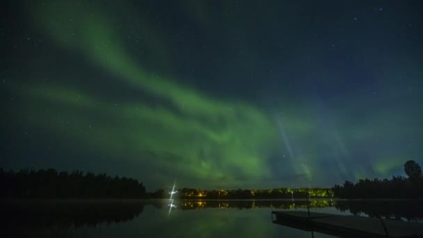 瑞典基律纳的北极光 — 图库视频影像