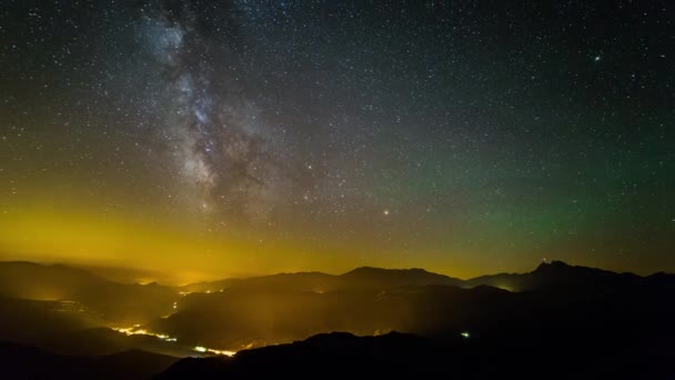 Milky Way Bergueda Barcelona Pyrenees Spain — Stock Video
