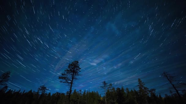 Northern Lights Startrail Akaslompolo Lapland Finlândia — Vídeo de Stock