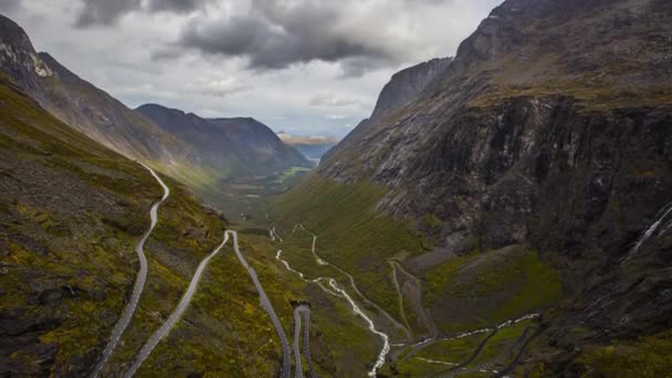 Jesienna Tęcza Drodze Trollstigen Norwegia — Wideo stockowe