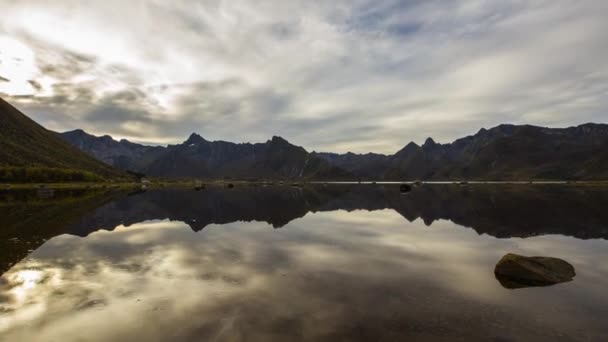 Wschód Słońca Wyspach Lofoten Norwegia — Wideo stockowe