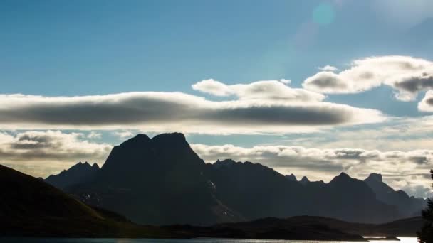 Nuvens Vento Lofoten Islands Noruega — Vídeo de Stock