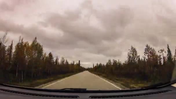 Viaje Por Carretera Laponia Finlandia — Vídeo de stock