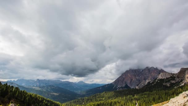 Zonsondergang Dolomieten Alpen Italië — Stockvideo