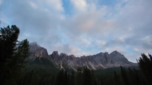 Zonsondergang Dolomieten Alpen Italië — Stockvideo