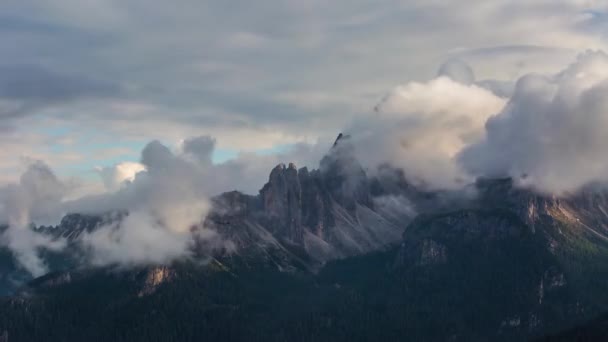 意大利阿尔卑斯山Dolomiti日落 — 图库视频影像