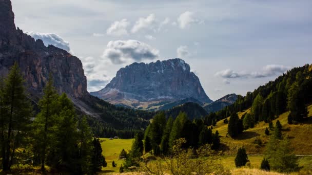 Höstlandskap Dolomiterna Alperna Italien — Stockvideo