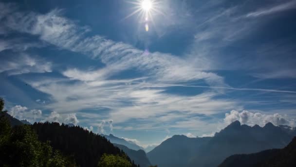 Nubes Montañas Dolomitas Alpes Italia — Vídeos de Stock