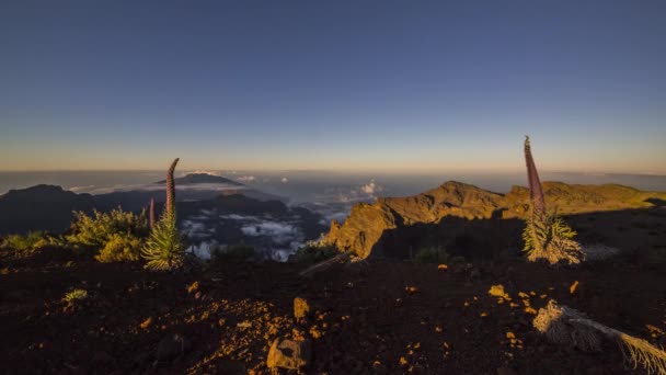 Восход Солнца Caldera Taburiente Palma Canary Islands Spain — стоковое видео