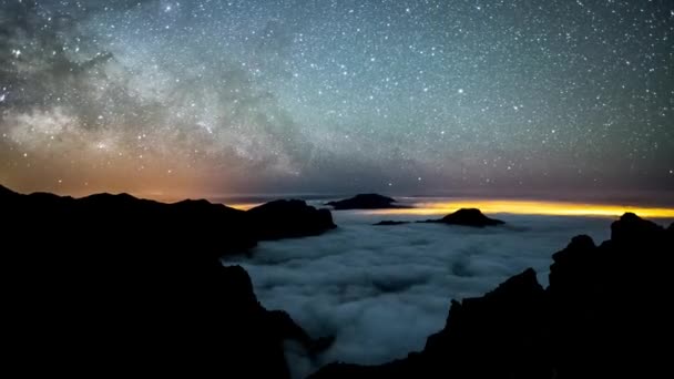 Milky Way Palma Canary Islands Spain — Stock Video