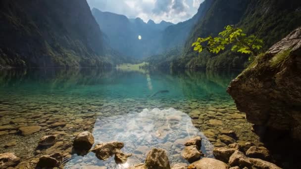 Obersee Gündoğumu Bavyera Almanya — Stok video