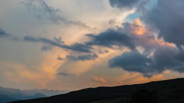 Захід Сонця Серданья Піренеї Іспанія — стокове відео