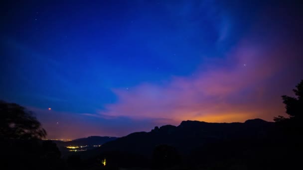 Moon Eclipse Sunset Garrotxa Girona Spain — Stock Video