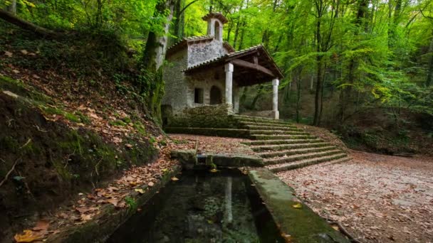 Garrotxa Daki Sant Marti Del Corb Kilisesi Girona Katalonya Spanya — Stok video