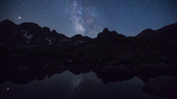 Mléčná Dráha Přírodním Parku Posets Maladeta Pyreneje Španělsko — Stock video