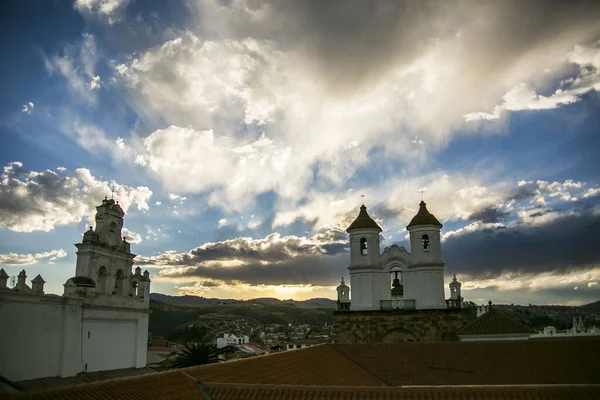 Vit Kolonial Arkitektur Sucre Bolivia — Stockfoto