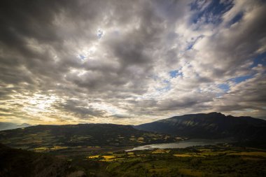 Günbatımı Tremp, Lleida, İspanya