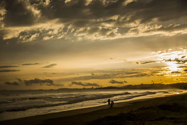 Alba Estiva Sulla Spiaggia Platja Llarga Tarragona Spagna — Foto Stock