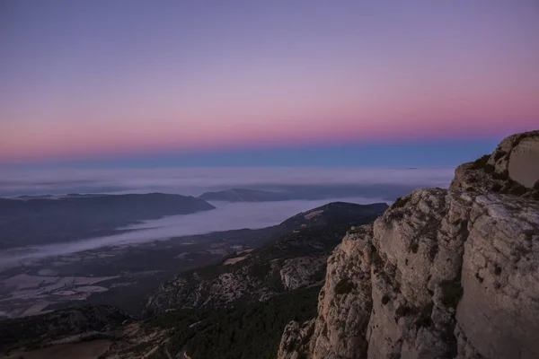 Východ Slunce Serra Del Montsec Lleida Španělsko — Stock fotografie