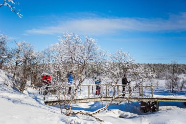 Nuorgam, Laponya, Finlandiya 'da kayak gezisi