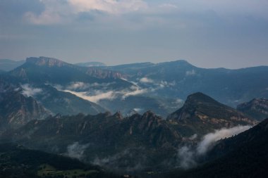 Günbatımı Sant Llorens de Morunys, Solsona, Barcelona, İspanya